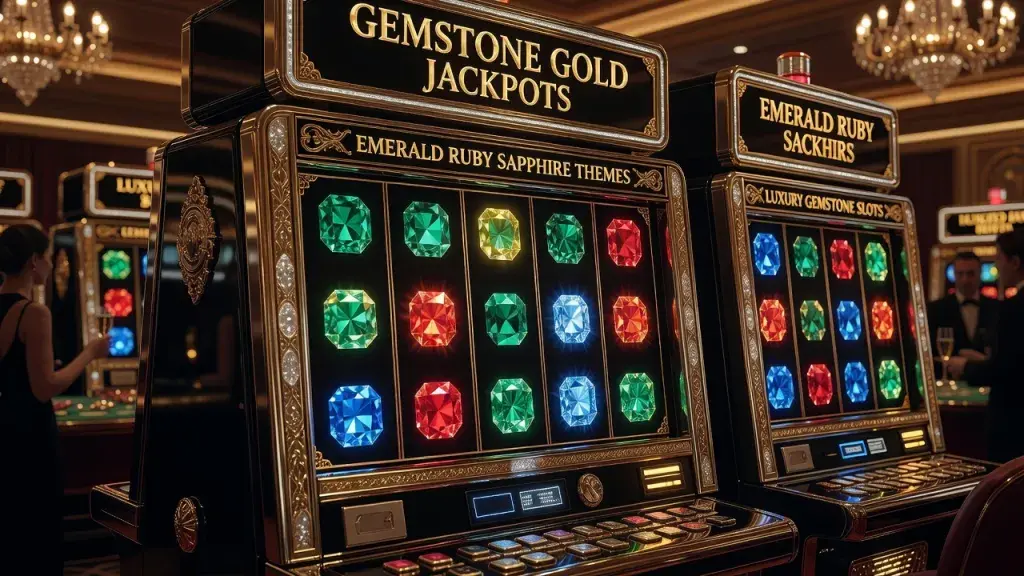 Gemstone Gold Slot Machines: Luxury Gemstone Slots, Emerald Ruby Sapphire Themes, and Gold Gemstone Jackpots