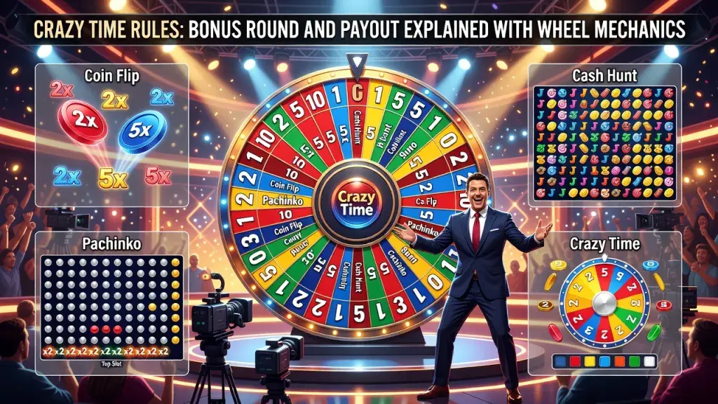 Crazy Time Rules: Bonus Round and Payout Explained with Wheel Mechanics